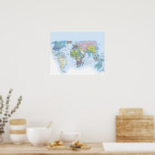 Digitale illustratie van de wereld in 1900 poster (Keuken)