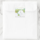 Digitale illustratie van de wereldkaart die tijd t vierkante sticker (Tas)