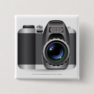 Digitale illustratie van digitale camera vierkante button 5,1 cm