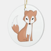 Digitale illustratie van een Cute Fox Keramisch Ornament (Links)