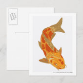Digitale illustratie van Koi Carp Briefkaart (Voorkant / Achterkant)