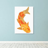 Digitale illustratie van Koi Carp Canvas Afdruk (Insitu (Houten vloer))