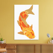 Digitale illustratie van Koi Carp Canvas Afdruk (Insitu (Woonkamer))