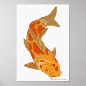 Digitale illustratie van Koi Carp Poster (Voorkant)