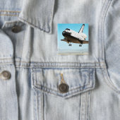 Digitale illustratie van Space Shuttle Vierkante Button 5,1 Cm (In situ)