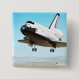 Digitale illustratie van Space Shuttle Vierkante Button 5,1 Cm
