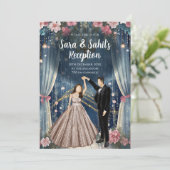 Digitale Indiase bruiloft Receptie uitnodigingen (Staand voorkant)