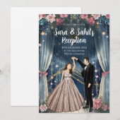 Digitale Indiase bruiloft Receptie uitnodigingen (Voorkant / Achterkant)