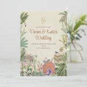 Digitale Indiase bruiloft uitnodigen als Hindoe br Kaart (Staand voorkant)