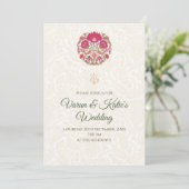 Digitale Indiase bruiloft uitnodigen & Indiase uit Kaart (Staand voorkant)