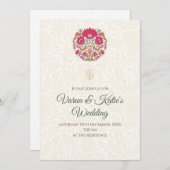 Digitale Indiase bruiloft uitnodigen & Indiase uit Kaart (Voorkant / Achterkant)