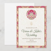 Digitale Indiase bruiloft uitnodiging & Hindoe bru (Voorkant / Achterkant)