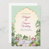 Digitale Indiase bruiloft uitnodiging Hindoe bruil (Voorkant / Achterkant)