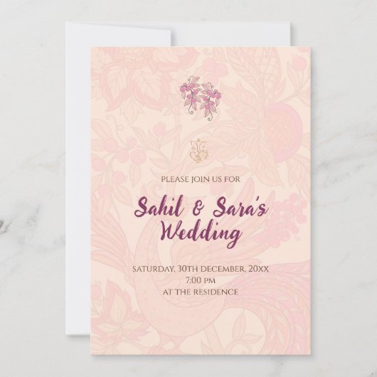 Digitale Indiase bruiloft uitnodiging Hindoe bruil (Voorkant)