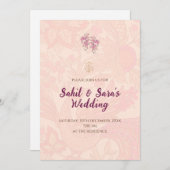 Digitale Indiase bruiloft uitnodiging Hindoe bruil (Voorkant / Achterkant)