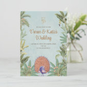 Digitale Indiase bruiloft uitnodigingen & Hindoe u (Staand voorkant)