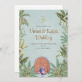 Digitale Indiase bruiloft uitnodigingen & Hindoe u (Voorkant / Achterkant)