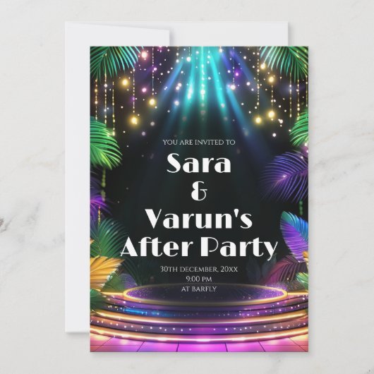 Digitale Indiase Cocktail Party uitnodiging Indië (Voorkant)