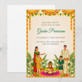 Digitale Indiase Gruhapravesham Housewarming uitno Kaart (Voorkant / Achterkant)