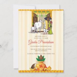 Digitale Indiase Housewarming uitnodiging Telugu