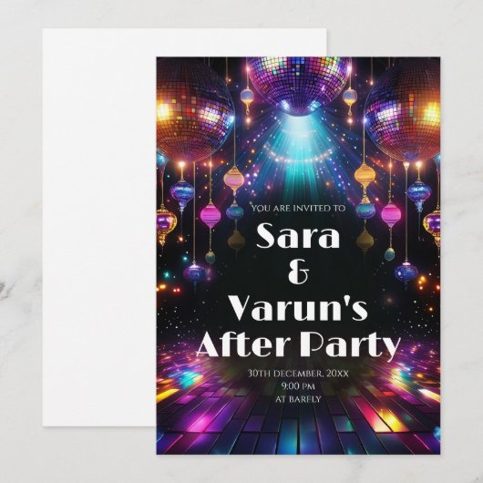 Digitale Indiase Jongeren Partij uitnodiging & Tro (Voorkant / Achterkant)