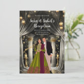 Digitale Indiase receptie uitnodigingen Indiase br (Staand voorkant)