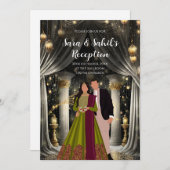 Digitale Indiase receptie uitnodigingen Indiase br (Voorkant / Achterkant)