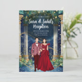 Digitale Indiase receptie uitnodigingen Sangeet (Staand voorkant)