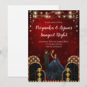 Digitale Indiase Sangeet nodigt Sangeet uitnodigin Kaart (Voorkant / Achterkant)