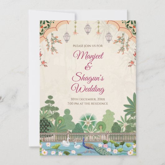 Digitale Indiase trouwkaart Indiase bruiloft uitno Kaart (Voorkant)