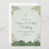 Digitale Indiase Trouwkaarten & Hindoe uitnodiging (Voorkant / Achterkant)