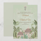 Digitale Indiase trouwkaarten Hindoe uitnodigingen (Voorkant / Achterkant)