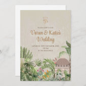 Digitale Indiase uitnodiging & Hindoe trouwkaart (Voorkant / Achterkant)