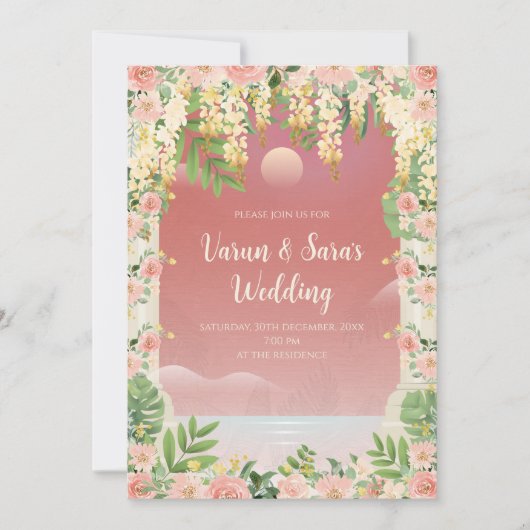 Digitale Indiase uitnodiging Indiase huwelijkskaar (Voorkant)