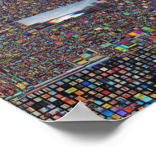 Digitale interferentie Abstracte glitch art Poster (Hoek)