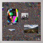 Digitale interferentie Abstracte glitch art Poster (Voorkant)