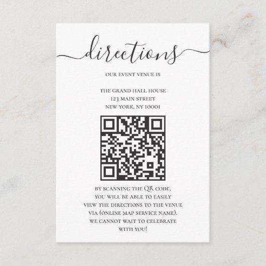 Digitale kaarten met moderne richtingen met QR-cod (Voorkant)