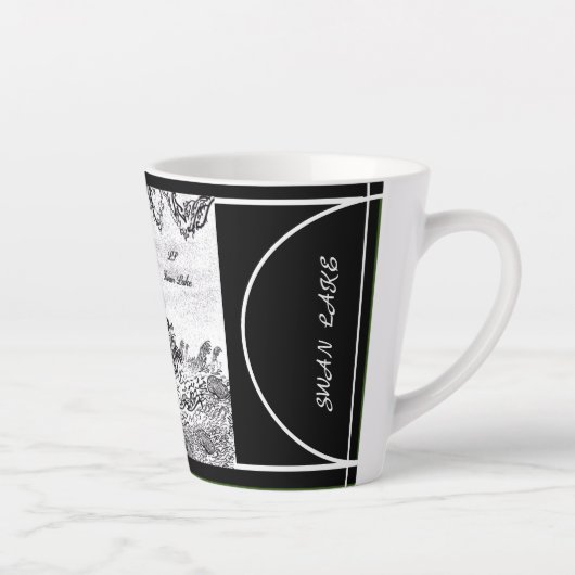 Digitale kalligrafie Zwanenmeer LS Latte mok (Rechts)