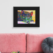 Digitale kat kunst verpakt canvas afdruk (Insitu (Woonkamer))