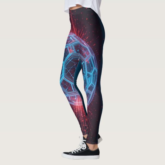 Digitale kern: futuristische explosie van de energ leggings (Links)