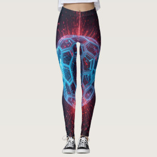 Digitale kern: futuristische explosie van de energ leggings
