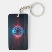 Digitale kern: futuristische explosie van de energ sleutelhanger (achterkant)