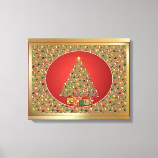 Digitale kerstkunst met omhulde Canvas Afdruk (Voorkant)