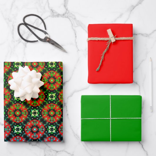 Digitale Kerststippen Ontwerp 1 Inpakpapier Vel (Voorkant)