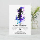 Digitale kleine tovenaar magische verjaardag kaart (Staand voorkant)