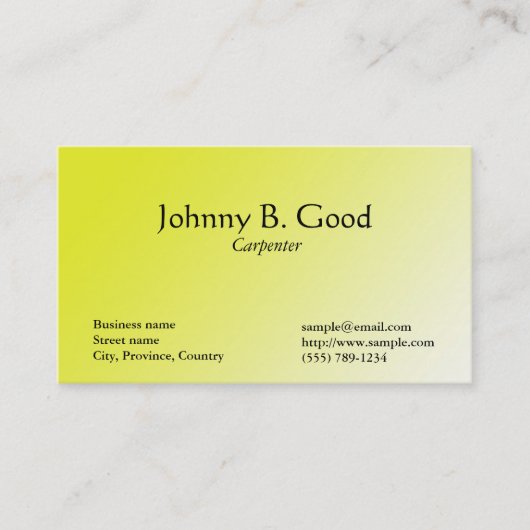 Digitale kleur, groen en geel visitekaartje (Voorkant)