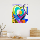 Digitale kleuren Hart Poster (Keuken)