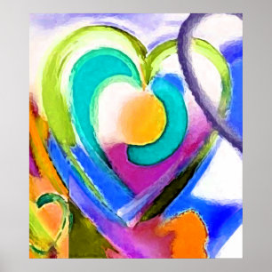 Digitale kleuren Hart Poster