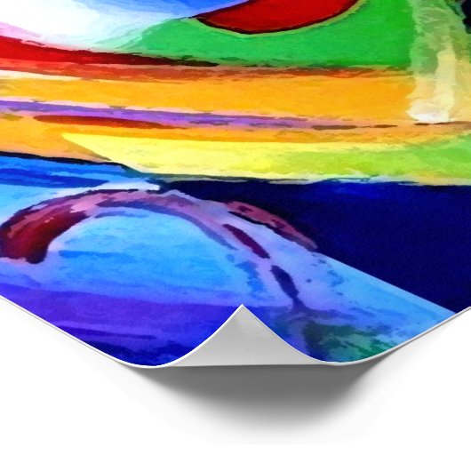 Digitale kleurenharten poster (Hoek)