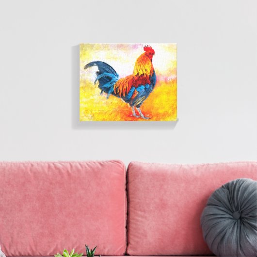 Digitale kleurenillustraties met kleurrijke rooste canvas afdruk (Insitu (Woonkamer))